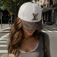 Monogram Leather Curved Brim Hat