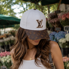 Monogram Leather Curved Brim Hat