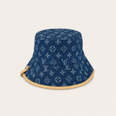 Blue Monogram Travel Bucket Hat