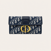 Blue Canvas CD Monogram Clutch Wallet