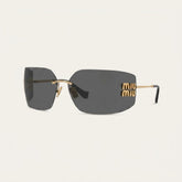 Oversized Black Rimless Sunglasses