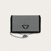 Black Leather PR Crystal Mini Bag