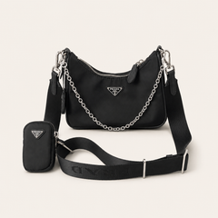 Nylon PR Crescent Shoulder Bag