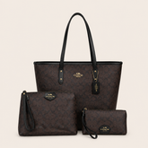 Leather CH Tote Bag 3-Piece Set
