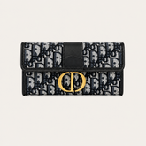 Black Canvas CD Monogram Clutch Wallet