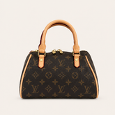 Leather Monogram Boston Bag