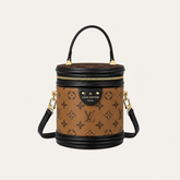 Brown Leather Monogram Bucket Bag