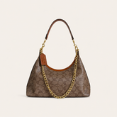Leather Brown Pattern Hobo Shoulder Bag