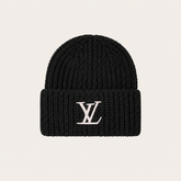 Black Monogram Winter Beanie