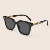 Chic Oversized CC with Gold Sunglasses