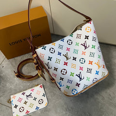 Leather Monogram Bucket Mini Pouch Bag