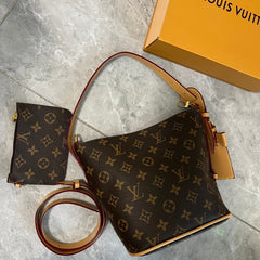 Leather Detachable Monogram Bucket Mini Pouchh Bag