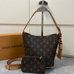 Leather Detachable Monogram Bucket Mini Pouchh Bag