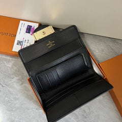 Brown Leather Monogram Wallet