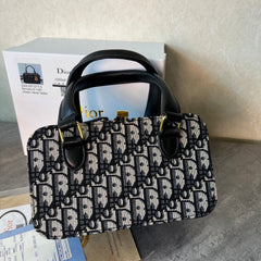 Black Canvas CD Shoulder Crossbody Bag