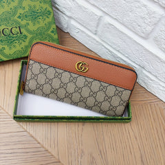 Brown GG Canvas Leather Travel Wallet
