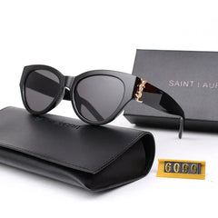 Elegant Black YL Wide Temple Arms Sunglasses