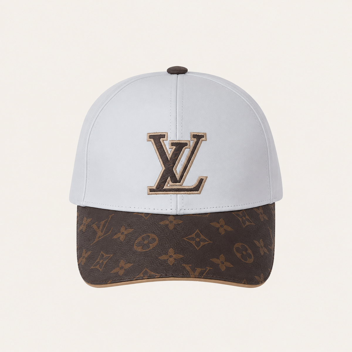 Monogram Leather Curved Brim Hat