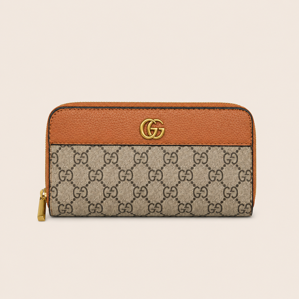 Brown GG Canvas Leather Travel Wallet