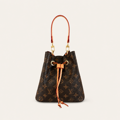 Leather Monogram Bucket Shoulder Bag
