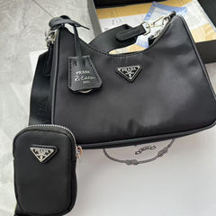 Nylon PR Crescent Shoulder Bag