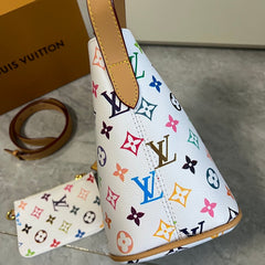 Leather Monogram Bucket Mini Pouch Bag