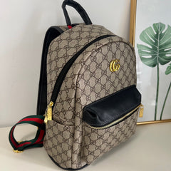 Brown Canvas GG Monogram Backpack