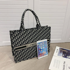 Canvas CD Monogram Black Tote Bag