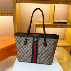 Brown GG  Leather Shoulder Bag